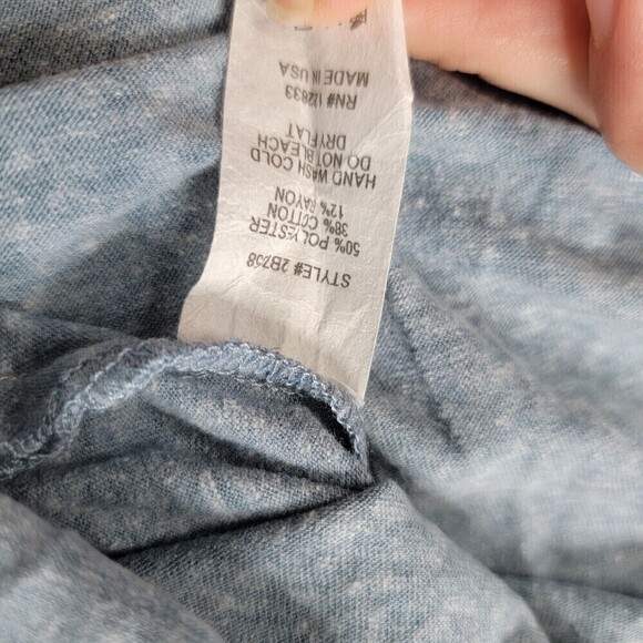 ✨️CL Foreign Exchange Cotton Blend Steel Blue Sleeveless Asymmetrical Tank Top S - Picture 10 of 11